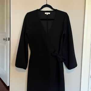 Madewell Black Long Sleeve Wrap Dress
